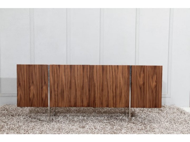 Whiteline Modern Living Struttura Buffet Small - Walnut Veneer - Front Lifestyle
