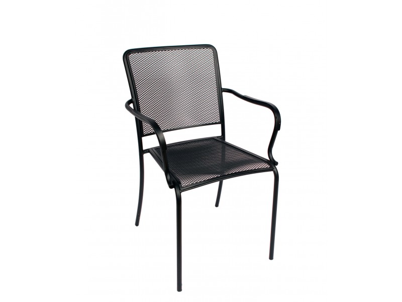 Chesapeake Armchair Micro Mesh Seat & Back - Powder Coated Steel - Black