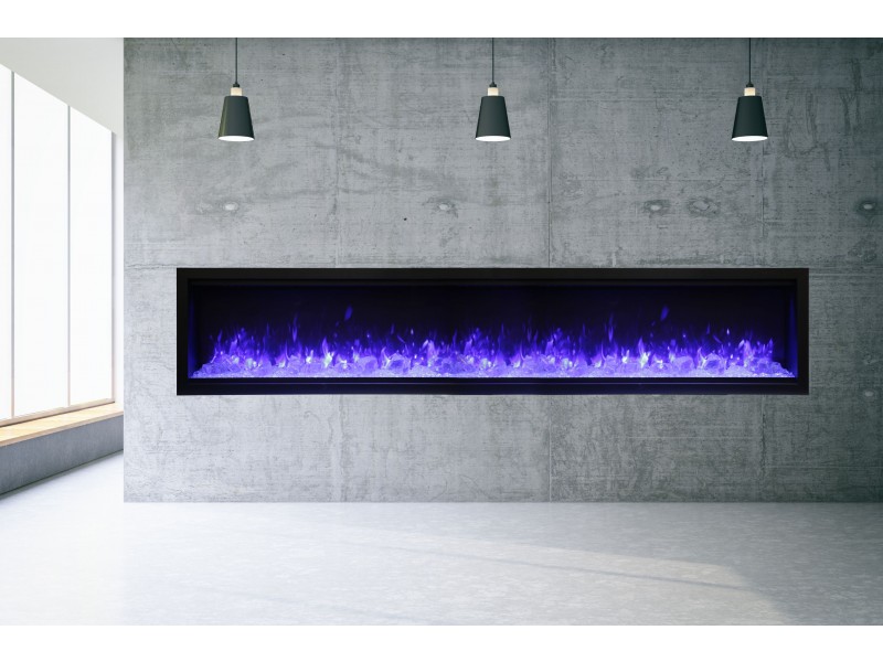 Amantii 100" Extra Tall Clean Face Electric Built-in With Black Steel Surround