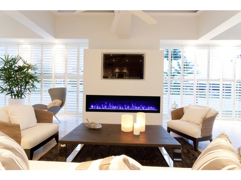 Amantii 74" Basic Clean-face Electric Built-in With Glass With Black Steel Surround - Lifestyle