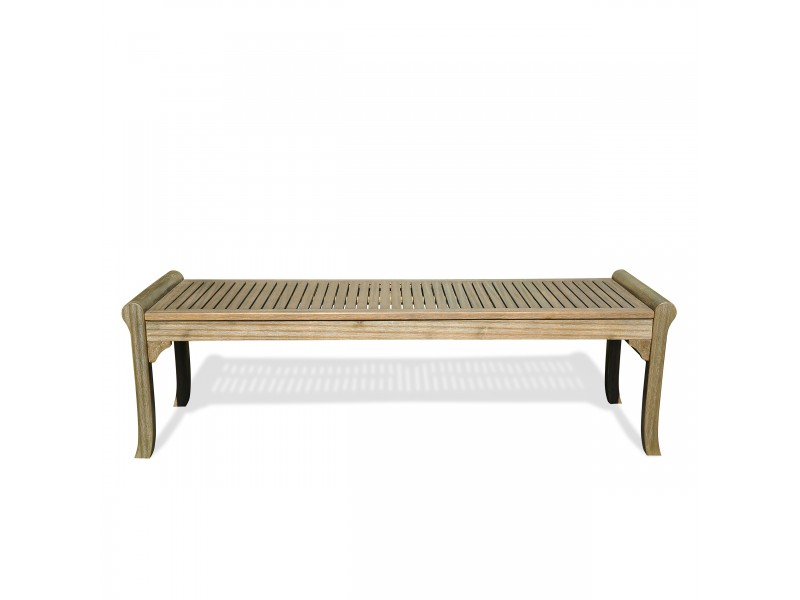 Renaissance Eco-friendly 5-foot Backless Outdoor Hand-scraped Hardwood Garden Bench - Front with Shadow