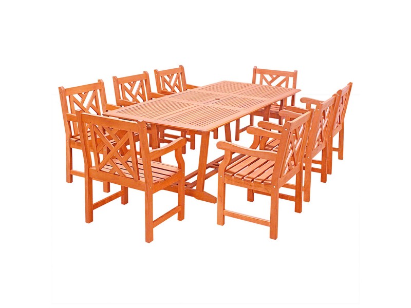 Malibu Outdoor Wood Patio Dining Extension Table -Cutout
