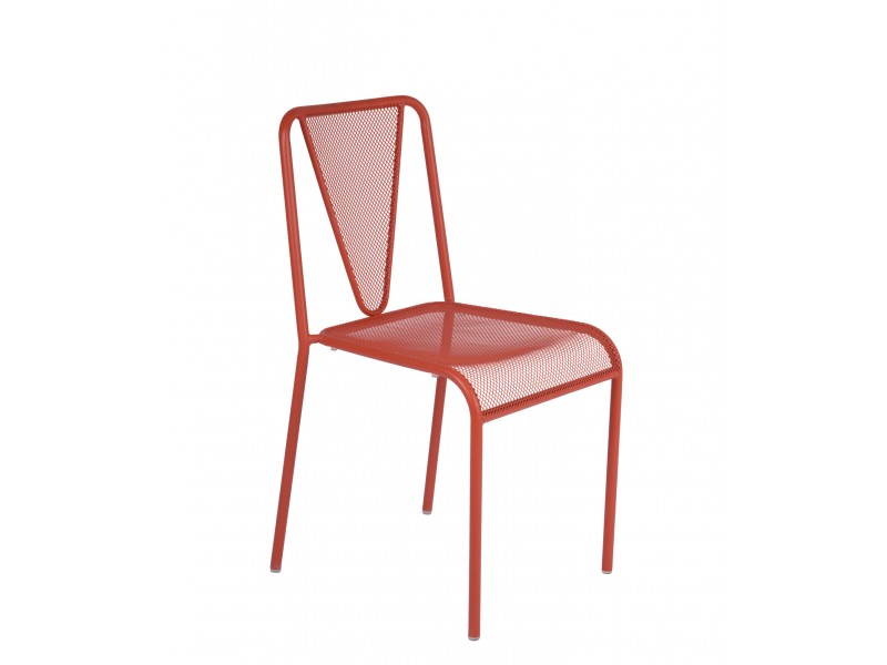 Venice Beach Side Chair - E-Coated, Powder Coated Micro-Mesh Steel - Grenadine