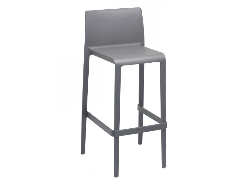 Injected Molded Polypropylene And Fiber Glass Barstool - VOLT-B - Grey