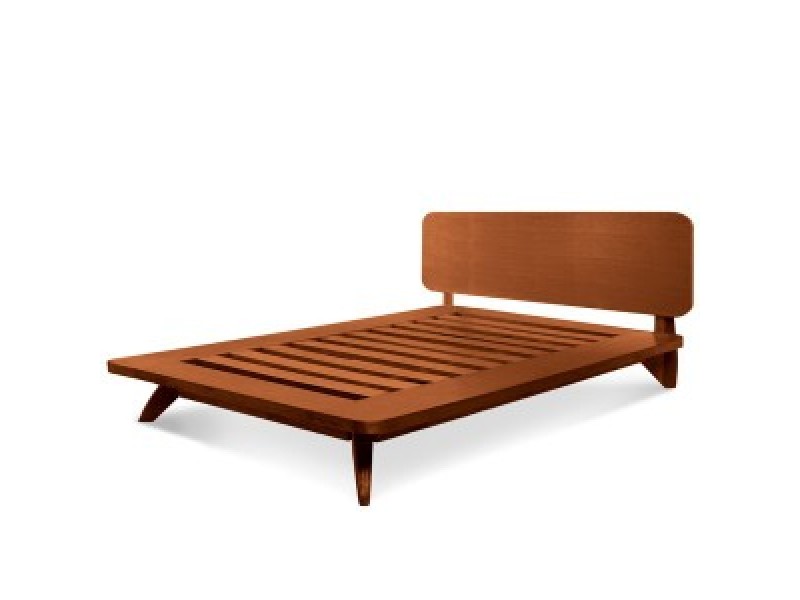 TrueModern Walnut & White Queen Platfrom Bed