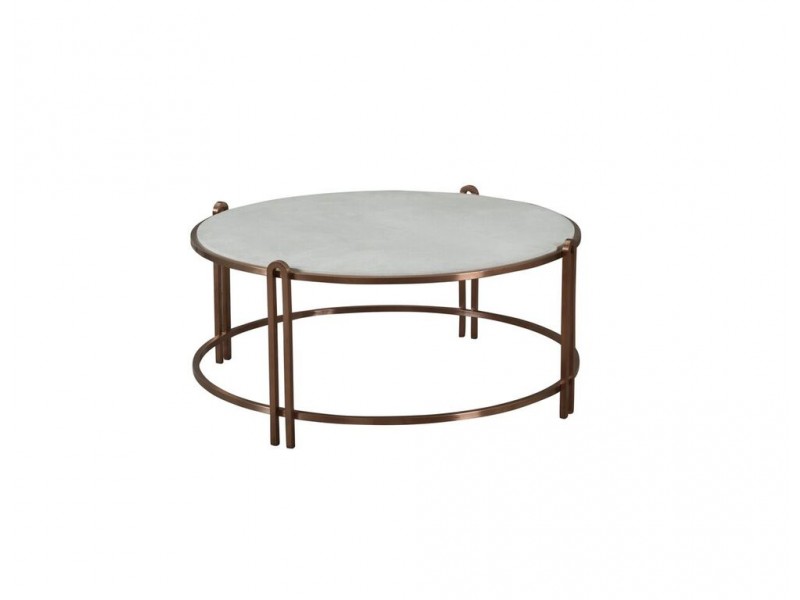 Empire 35" Round Coffee Table - White