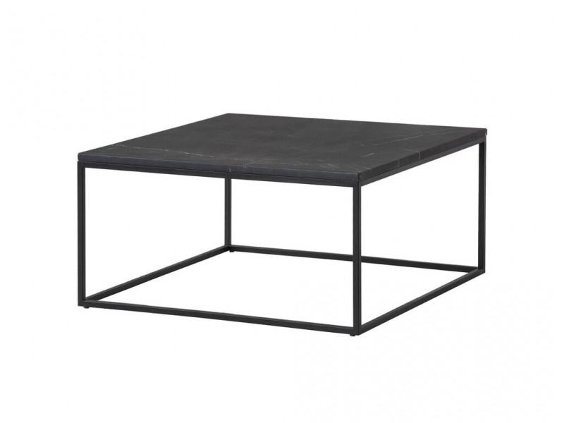 Onix 30" Square Coffee Table Black - Angled View