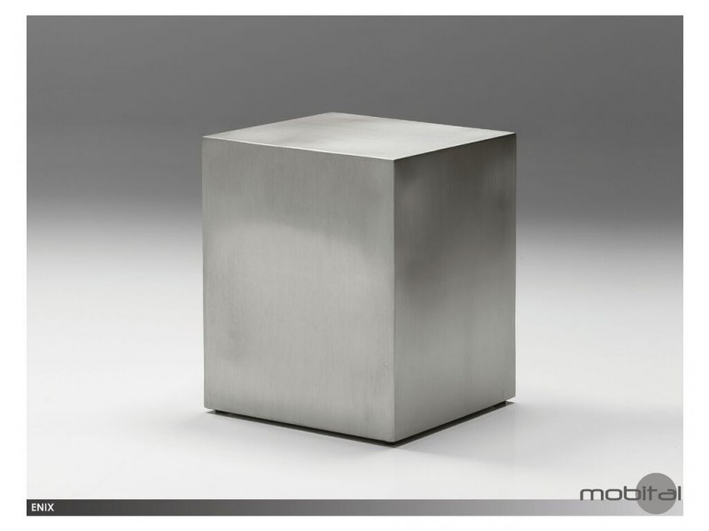 Enix 20" Square End Table Polished Stainless Steel