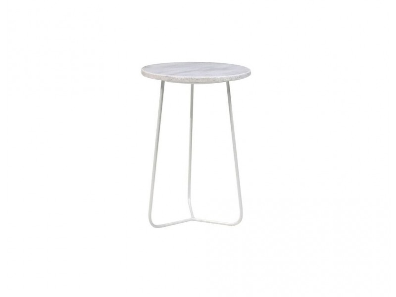 Tripoli 14" End Table White Marble Top
