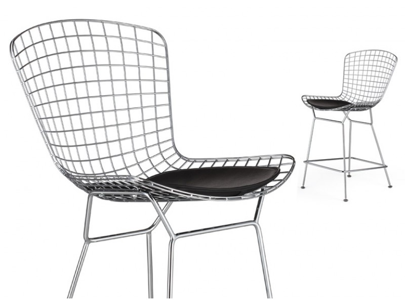 The Who Medium Stool Polished With Chrome Wire Frame