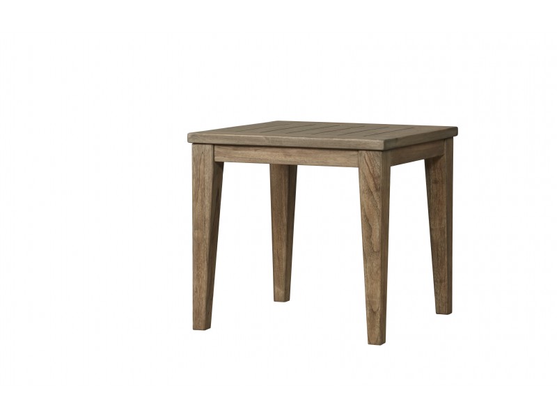 Wildwood 23.5" Square Teak End Table - Angled