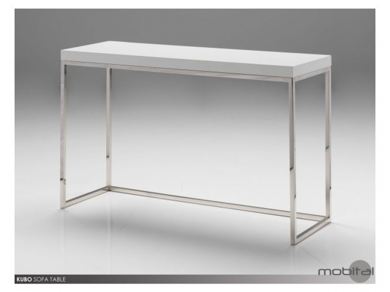 Kubo Sofa Table High Gloss White - Lifestyle