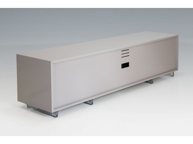 Vero 63x16x18 TV Stand Matte White with Clear Glass 