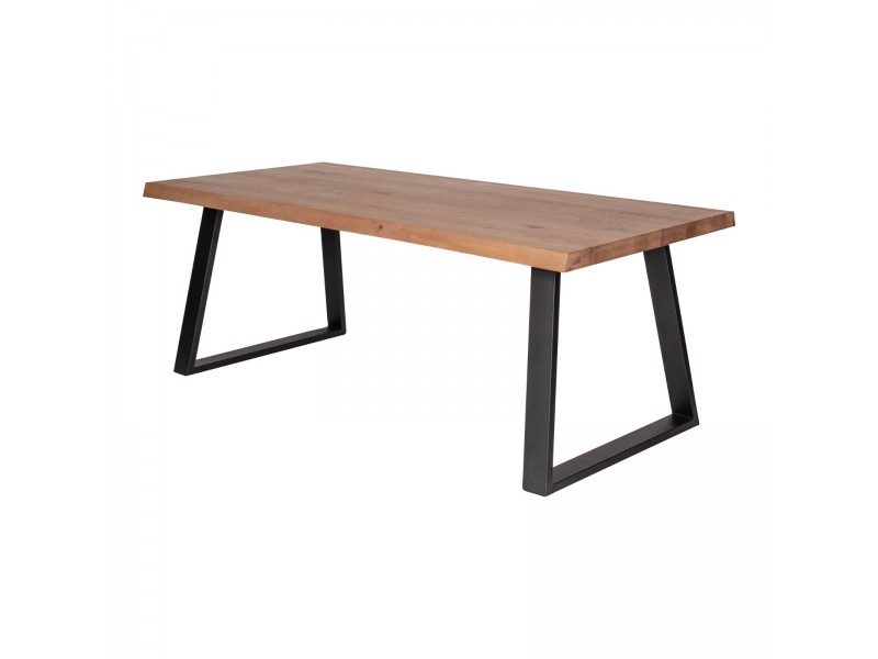 Mila Live Edge Rectangular Dining Table - Angled