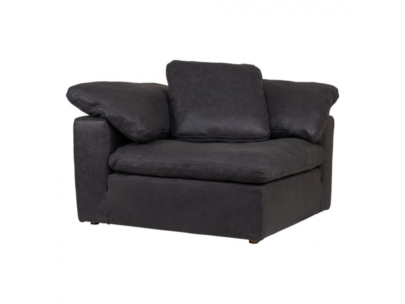 Moe's Home Collection Clay Nubuck Leather Corner Chair - Perspective