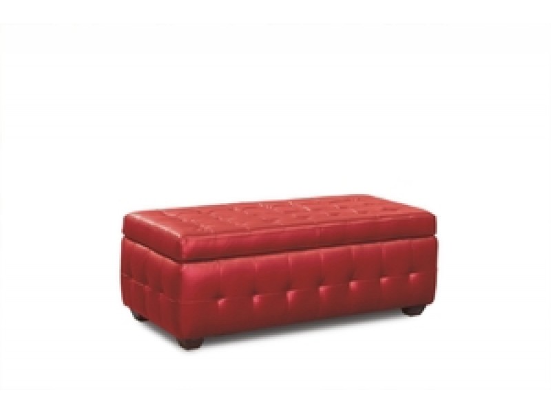 Diamond Sofa Zen Collection Bonded Leather Lift Top Tufted Storage Trunk 