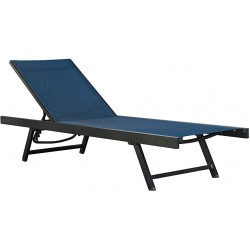 Vivere Urban Sun Lounger - Aluminum (Navy Steel)