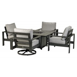 Patio Resort Lifestyle Paris 5-Piece Deep Seating Group With 49" Square Fire Table - PSSQFT4949-PS2