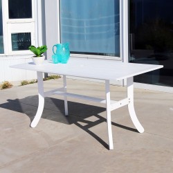 Vifah Bradley Outdoor 4-piece Wood Patio Dining Set with 4-foot Bench in White - V1337SET20