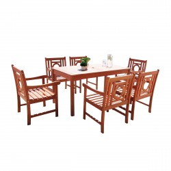 Vifah Malibu Outdoor 7-piece Wood Patio Dining Set - V98SET41