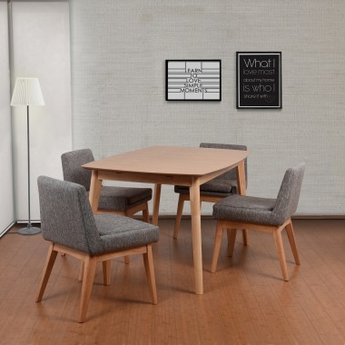 Midtown Concept Ruby 5 Piece Cream Rectangular Dining Set