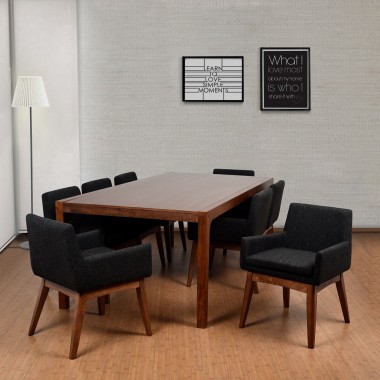 Midtown Midtown Concept Ruby 9 Piece Liqurice Rectangular Dining Set