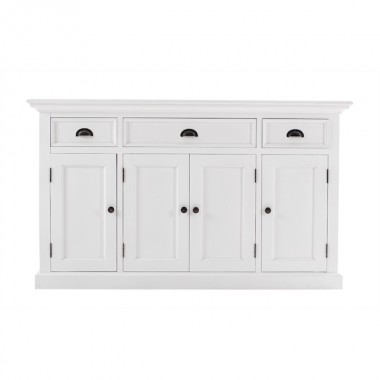 NovaSolo Halifax Mahogany Wood Buffet with 4 Doors 3 Drawers