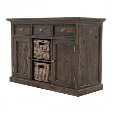 NovaSolo Halifax Mindi Wood Buffet with 2 Baskets Hover