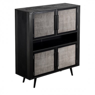NovaSolo Nordic Mindi Smooth Boat Wood & Iron Buffet - 4 Doors Hover