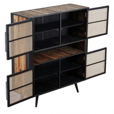 NovaSolo Nordic Rattan Boat Wood & Iron Buffet - 4 Doors Hover