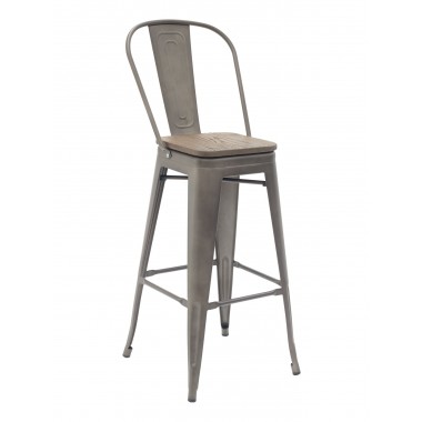 Florida Seating Industrial Barstool - Antique Bronze & White Wash Hover