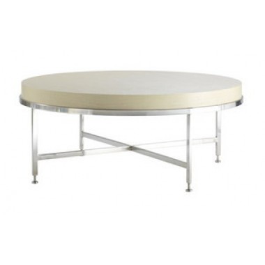 Allan Copley Designs Galleria Round Cocktail Table - White on Ash Top