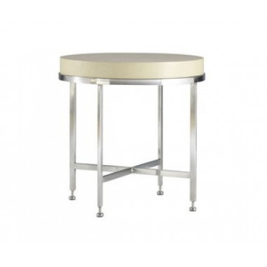 Allan Copley Designs Galleria Round End Table - White on Ash Top