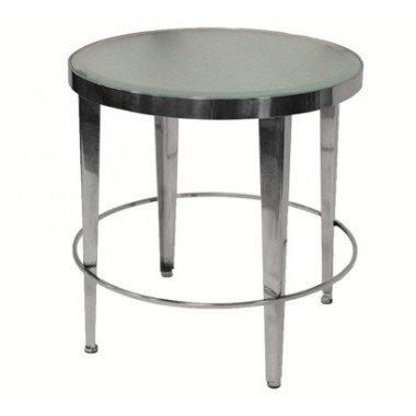 Allan Copley Designs Sarah Round End Table with Frosted Glass Top Hover