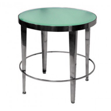 Allan Copley Designs Sarah Round End Table with Frosted Glass Top