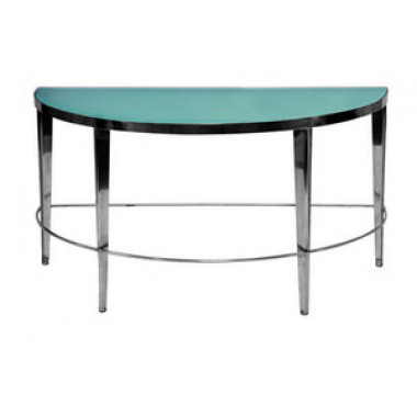 Allan Copley Designs Sarah Half Moon Console Table with Frosted Glass Top