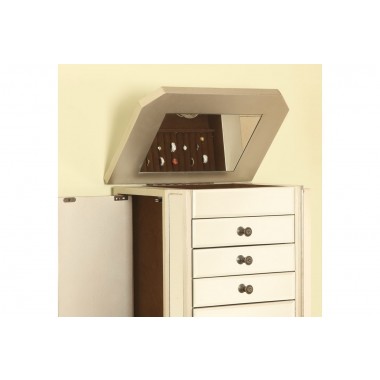 Powell Mirrored Jewelry Armoire with "Silver" Wood Hover