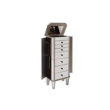 Powell Mirrored Jewelry Armoire with "Silver" Wood Hover