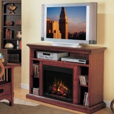 Fireside America Classic Flame Beverly 23" Premium Cherry Media Console Electric Fireplace Cabinet Mantel Package
