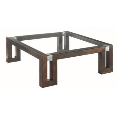 Allan Copley Designs Calligraphy Square Glass Top Cocktail Table Hover