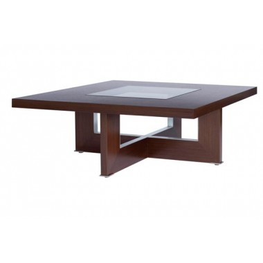 Allan Copley Designs Bridget Square Cocktail Table with Glass Inset Hover