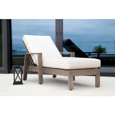 Sunset West Laguna Aluminum Chaise Lounge With Cushions In Canvas Flax  Hover