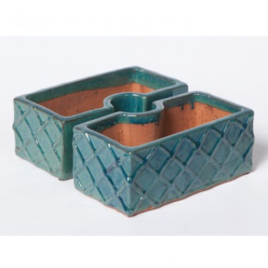 Alfresco Home Trellis Square Umbrella Planter - Atlantis Blue Hover