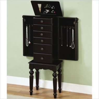 Powell Jewelry Armoire in Ebony Black Hover
