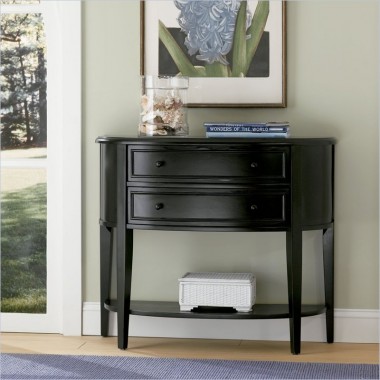 PowellAntique Black with Sand Through Terra Cotta Demilune Console Table Hover