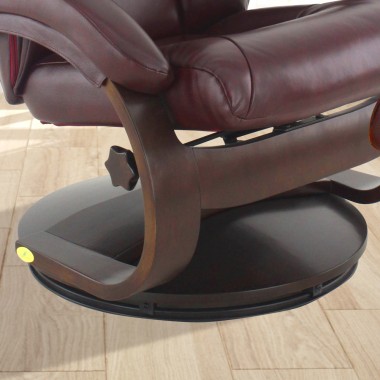 Mac Motion Oslo Mandal Recliner and Ottoman with Cervical Pillow in Merlot/Sand/Espresso/Putty Top Grain Leather Hover