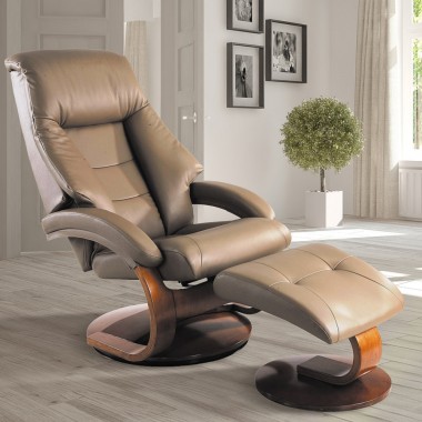 Mac Motion Mandal Swivel Recliner with Ottoman n Sand(Tan)