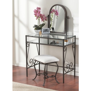 Linon Clarisse Metal Vanity Set Hover