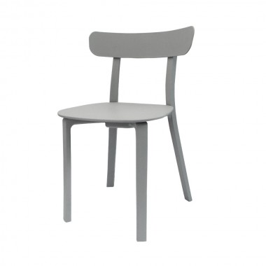 Toppy Long Horn Dinning Chair - Grey - Left - Angled View