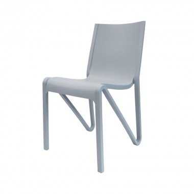 Toppy Stackable Modern V Dinning Chair - Cool Grey - Left Angled